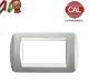 PLACCA 4P ARGENTO METALLO COMPATIBILE LIVING LIGHT 623/4B