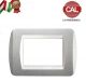 PLACCA 3P ARGENTO METALLO COMPATIBILE LIVING LIGHT 623B