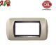 PLACCA 4P TORTORA OPACO METALLO COMPATIBILE LIVING INTERNATIONAL 625/4