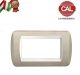 PLACCA 4P TORTORA METALLO COMPATIBILE LIVING LIGHT 625/4B