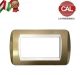 PLACCA 4P CHAMPAGNE METALLO COMPATIBILE LIVING LIGHT 626/4B