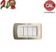 PLACCA 4P CHAMPAGNE OPACO METALLO serie LIVING LIGHT BTICINO 627/4B