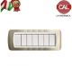 PLACCA 7P CHAMPAGNE OPACO METALLO serie LIVING LIGHT BTICINO 627/7B