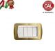PLACCA 4P ORO OPACO METALLO  serie LIVING LIGHT BTICINO 628/4B