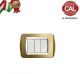 PLACCA 3P ORO OPACO METALLO serie LIVING LIGHT BTICINO 628/B