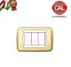 PLACCA 3P OTTONE LUCIDO serie LIVING LIGHT BTICINO