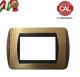 PLACCA 3P OTTONE SATINATO COMPATIBILE LIVING INTERNATIONAL 641