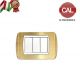 PLACCA 3P OTTONE SATINATO serie LIVING LIGHT BTICINO
