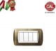 PLACCA 4P OTTONE BRONZO SATINATO OPACO serie LIVING LIGHT BTICINO