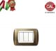 PLACCA 3P OTTONE BRONZO SATINATO OPACO serie LIVING LIGHT BTICINO