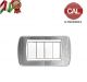PLACCA 4P OTTONE CROMO SATINATO serie LIVING LIGHT BTICINO