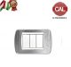 PLACCA 3P OTTONE CROMO SATINATO serie LIVING LIGHT BTICINO