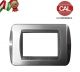 PLACCA 3P OTTONE CROMO LUCIDO COMPATIBILE LIVING INTERNATIONAL 646
