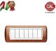 PLACCA 7P LEGNO NOCE NAZIONALE COMPATIBILE LIVING LIGHT BTICINO