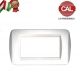 PLACCA 4P BIANCO METALLO COMPATIBILE LIVING LIGHT 680/4B