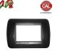 PLACCA 3P NERO METALLO COMPATIBILE  LIVING INTERNATIONAL 681