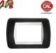 PLACCA 3P NERO METALLO COMPATIBILE LIVING LIGHT 681B