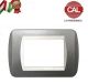 PLACCA 3P GRIGIO ARDESIA METALLO COMPATIBILE LIVING LIGHT 683B