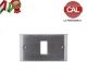 PLACCA 1P OTTONE CROMO SATINATO CON BORDI COMPATIBILE MAGIC 7001-CS
