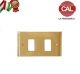 PLACCA 2P OTTONE LUCIDO CON BORDI COMPATIBILE MAGIC 7002
