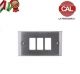PLACCA 3P OTTONE CROMO SATINATO CON BORDI COMPATIBILE MAGIC 7003-CS