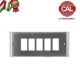 PLACCA 5P OTTONE CROMO SATINATO CON BORDI COMPATIBILE MAGIC 7005-CS