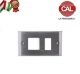 PLACCA SCHUKO+1P OTTONE CROMO SATINATOBORDI serie MAGIC