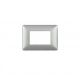 PLACCA 3 POSTI COMPATIBILE BTICINO MATIX SILVER/ARGENTO.