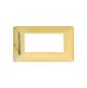 PLACCA 4 POSTI COMPATIBILE BTICINO MATIX ORO LUCIDO AM4804