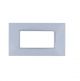 art PLACCA 4P VETRO BIANCO COMPATIBILE LIVING BTICINO