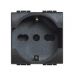 PRESA SCHUKO BTICINO LIVING INTERNATIONAL COMPATIBILE L4140/16 NERO.