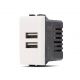 art DOPPIA USB 2Ah COMPATIBILE BTICINO LIVING LIGHT N4285C2 CARICATORE