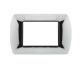 art PLACCA 3P CROMO METALLO COMPATIBILE LIVING BTICINO