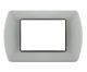 art PLACCA 3P GRIGIO CHIARO METALLO COMPATIBILE LIVING BTICINO