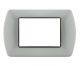 art PLACCA 3P GRIGIO CHIARO METALLO COMPATIBILE LIVING BTICINO