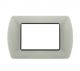 art PLACCA 3P GRIGIO METALLO COMPATIBILE LIVING BTICINO