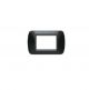 PLACCA 3 POSTI METALLO COMPATIBILE BTICINO LIVING NERO