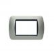 PLACCA 3 POSTI METALLO COMPATIBILE BTICINO LIVING CHAMPAGNE