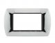 art PLACCA 4P CROMO METALLO COMPATIBILE LIVING BTICINO