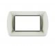 art PLACCA 4P ARGENTO METALLO COMPATIBILE LIVING BTICINO