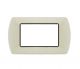 PLACCA 4 POSTI METALLO COMPATIBILE BTICINO LIVING AVORIO-PANNA