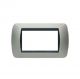 PLACCA 4 POSTI METALLO COMPATIBILE BTICINO LIVING CHAMPAGNE