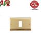PLACCA 1P OTTONE SATINATO BORDI LUCIDI serie MAGIC 9001