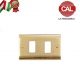 PLACCA 2P OTTONE SATINATO BORDI LUCIDI serie MAGIC 9002