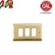 PLACCA 3P OTTONE SATINATO BORDI LUCIDI serie MAGIC 9003
