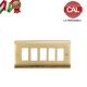 PLACCA 5P OTTONE SATINATO BORDI LUCIDI serie MAGIC 9005