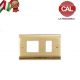 PLACCA SCHUKO+1P OTTONE SATINATO BORDI LUCIDI serie MAGIC 9008
