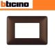 PLACCA 3 POSTI BTICINO MATIX COLORE MARRONE CAFFE AM4803TGG