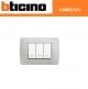 PLACCA 3 FORI BTICINO SERIE LUNA C4803/GC COLORE GRIGIO CHIARO.