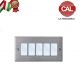 PLACCA 5P OTTONE CROMO SATINATO COMPATIBILE MAGIC ECO5-CS